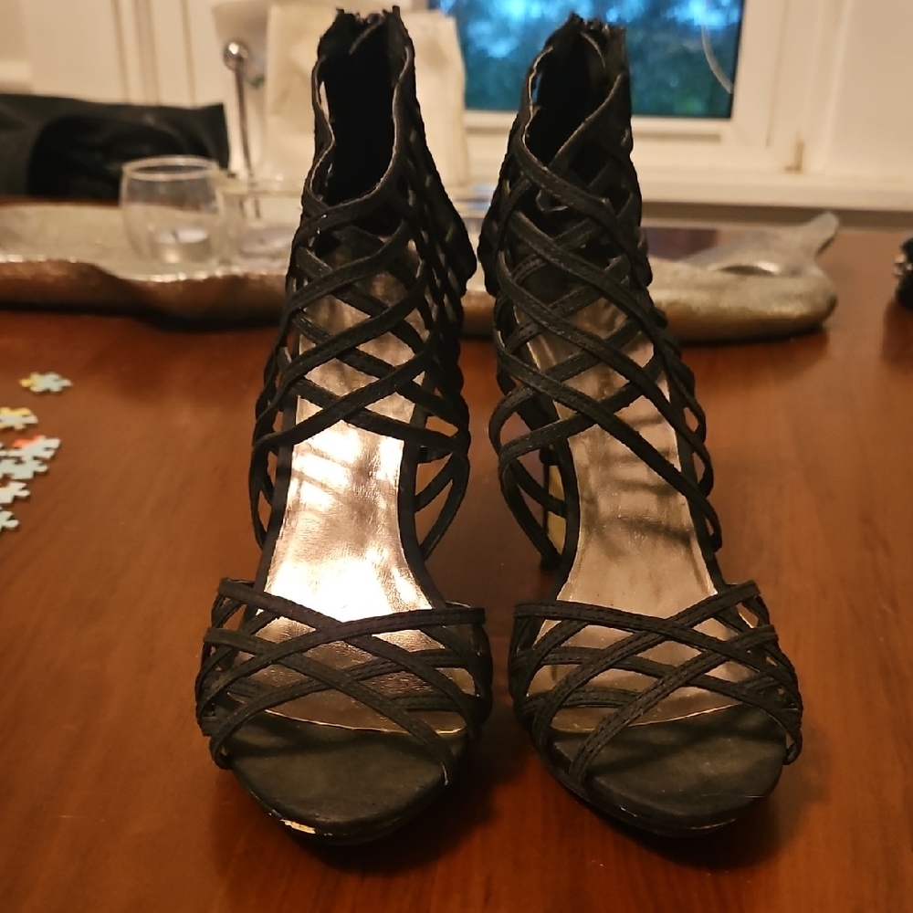 Size 9 Nine West Studio Black Strappy Heels